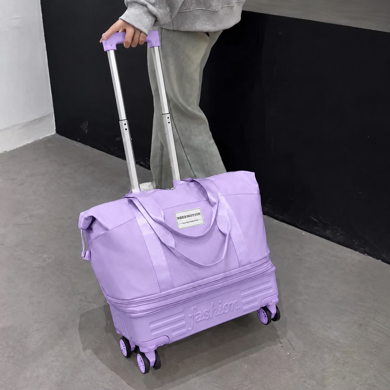 Foldable Rolling Luggage Bag - Sac de voyage à roulettes extensible,