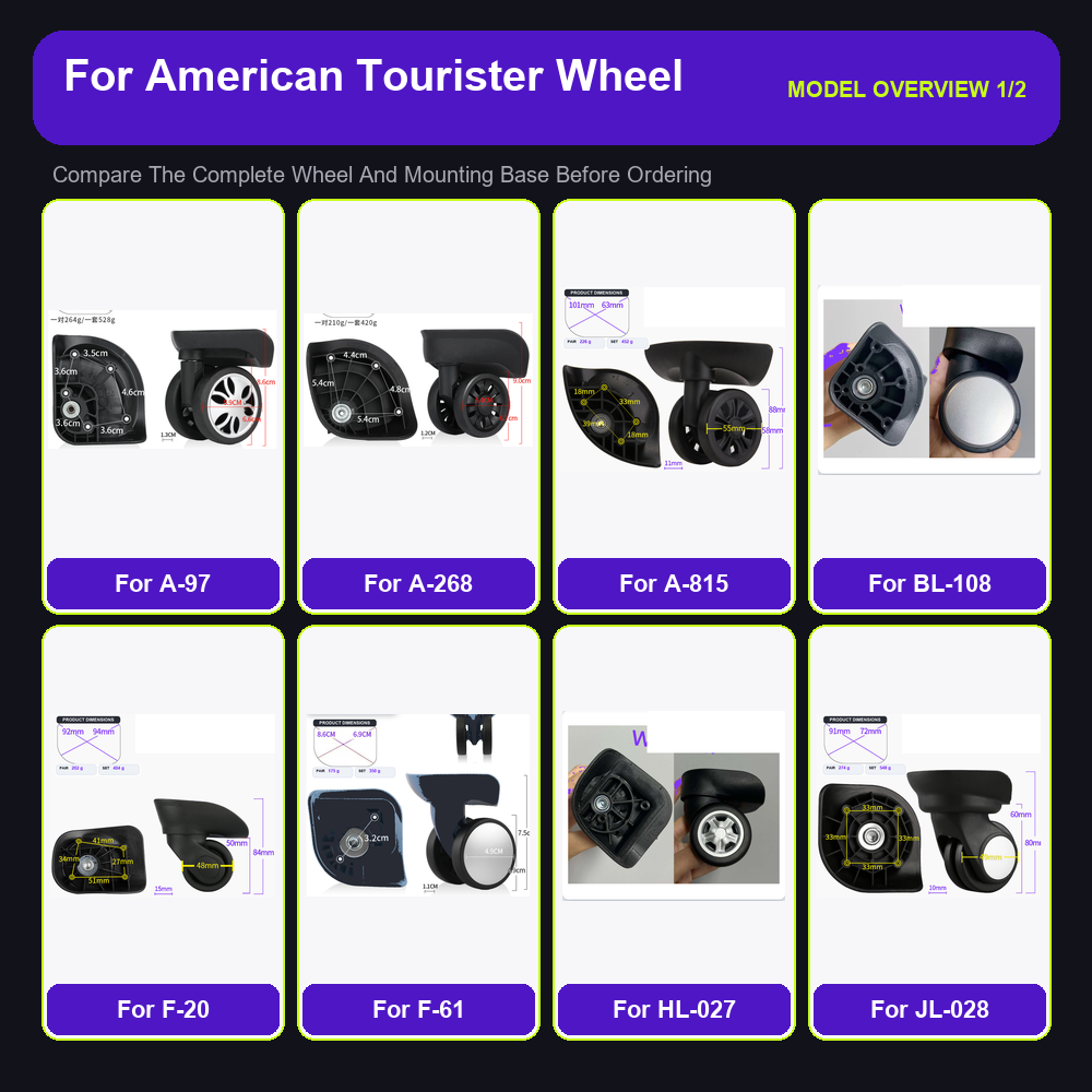 Silent Replacement Luggage Wheels - Heavy Duty Bagages Roues De Rechange