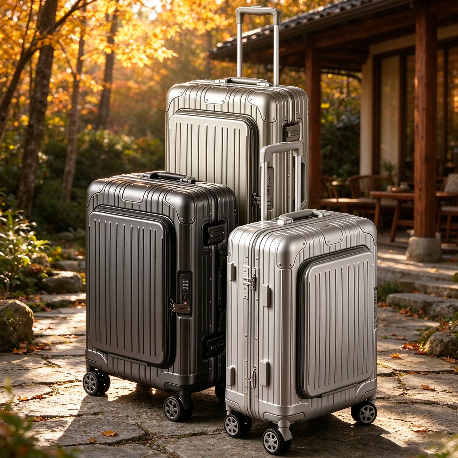 Spinner Wheel Rolling Suitcase 20 Inch - Valise de voyage à ouverture frontale,
