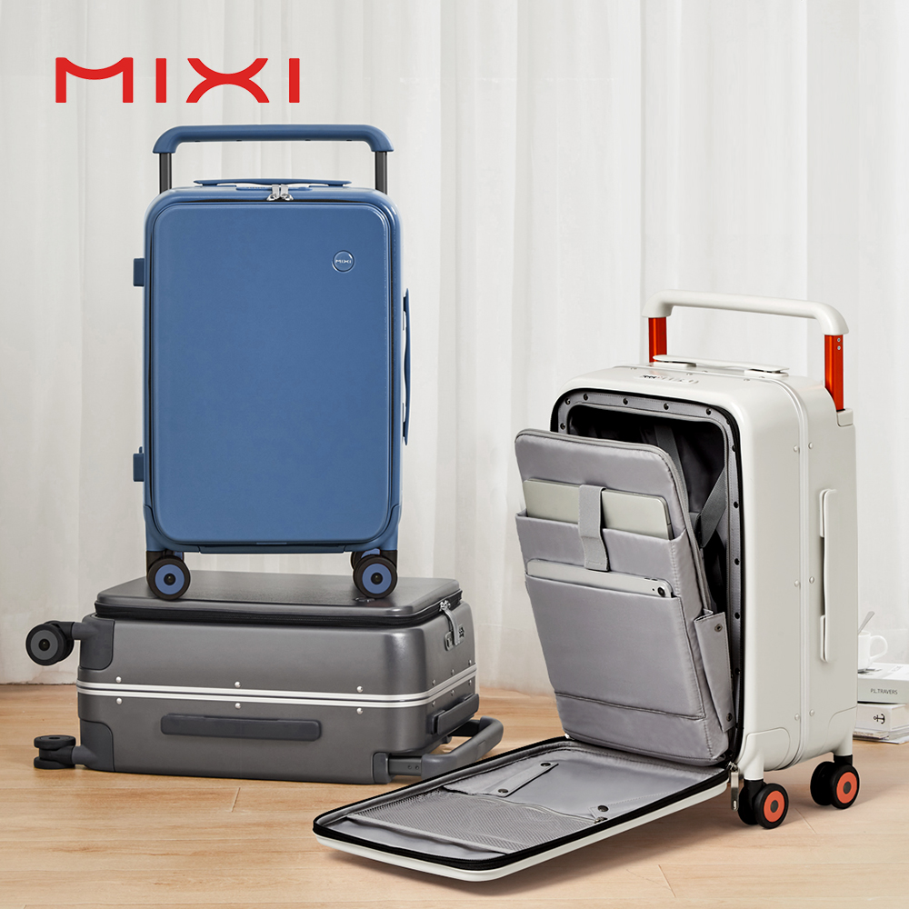 Aluminum Frame Carry On Luggage - Valise à poignée large Mixi, nouveau