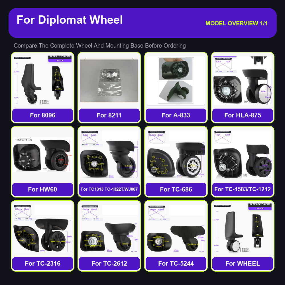 Heavy Duty Bagages Roues De Re - Silent Replacement Luggage Wheels avis et prix
