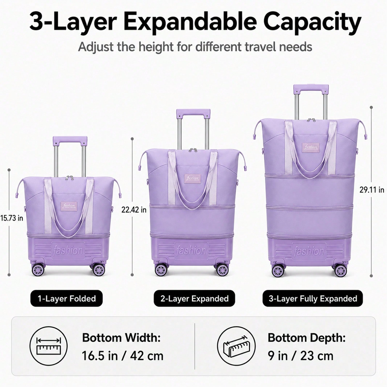 Sac de voyage à roulettes exte - Foldable Rolling Luggage Bag avis et prix