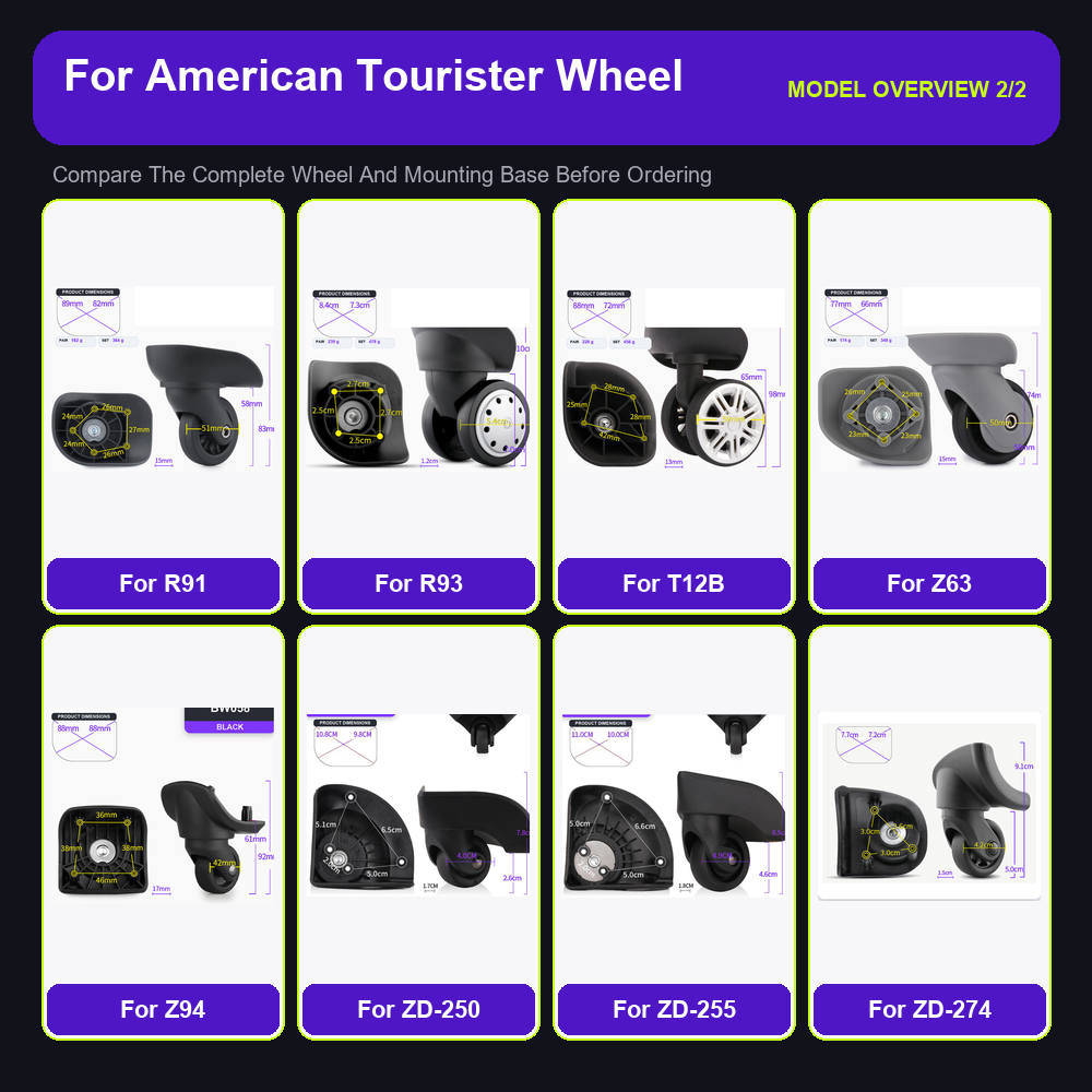Heavy Duty Bagages Roues De Re - Silent Replacement Luggage Wheels avis et prix